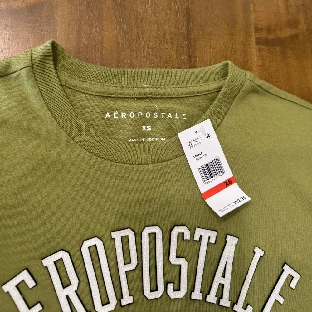 NWT Aeropostale 1987 NYC Graphic T-Shirt Men's XS Olive Green Short Sleeve - Picture 6 of 6